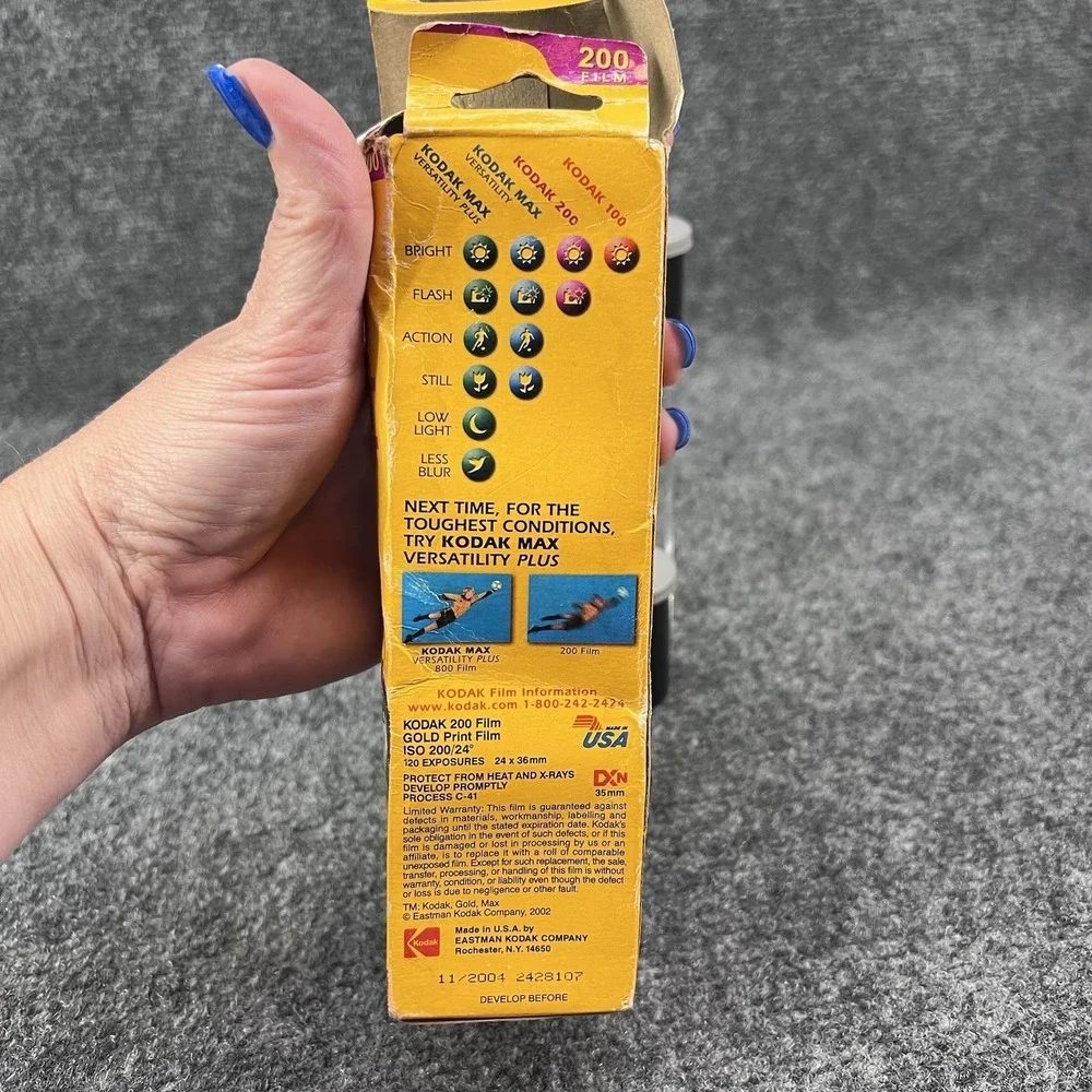 Kodak Bright Sun & Flash 200 24 Exposure Color Film Open Box 4 Rolls 11/2004